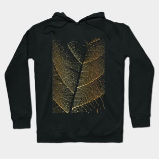 Gold Leaf Skeleton Abstract Botanical Hoodie